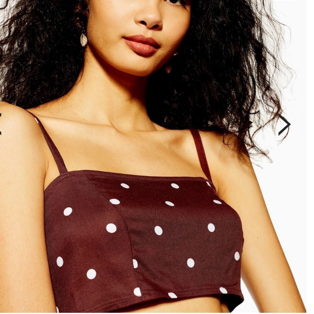Topshop Brown Polka Dot Bralette